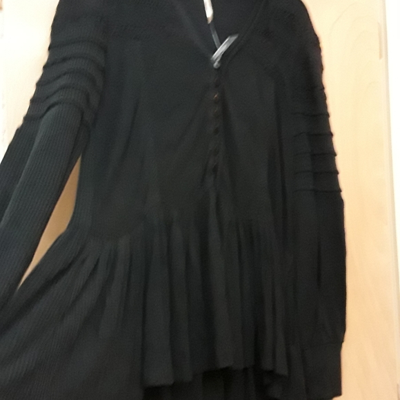 Free People Black Lace Button Peasant Top Set To Stun S P New Tags - Picture 8 of 16